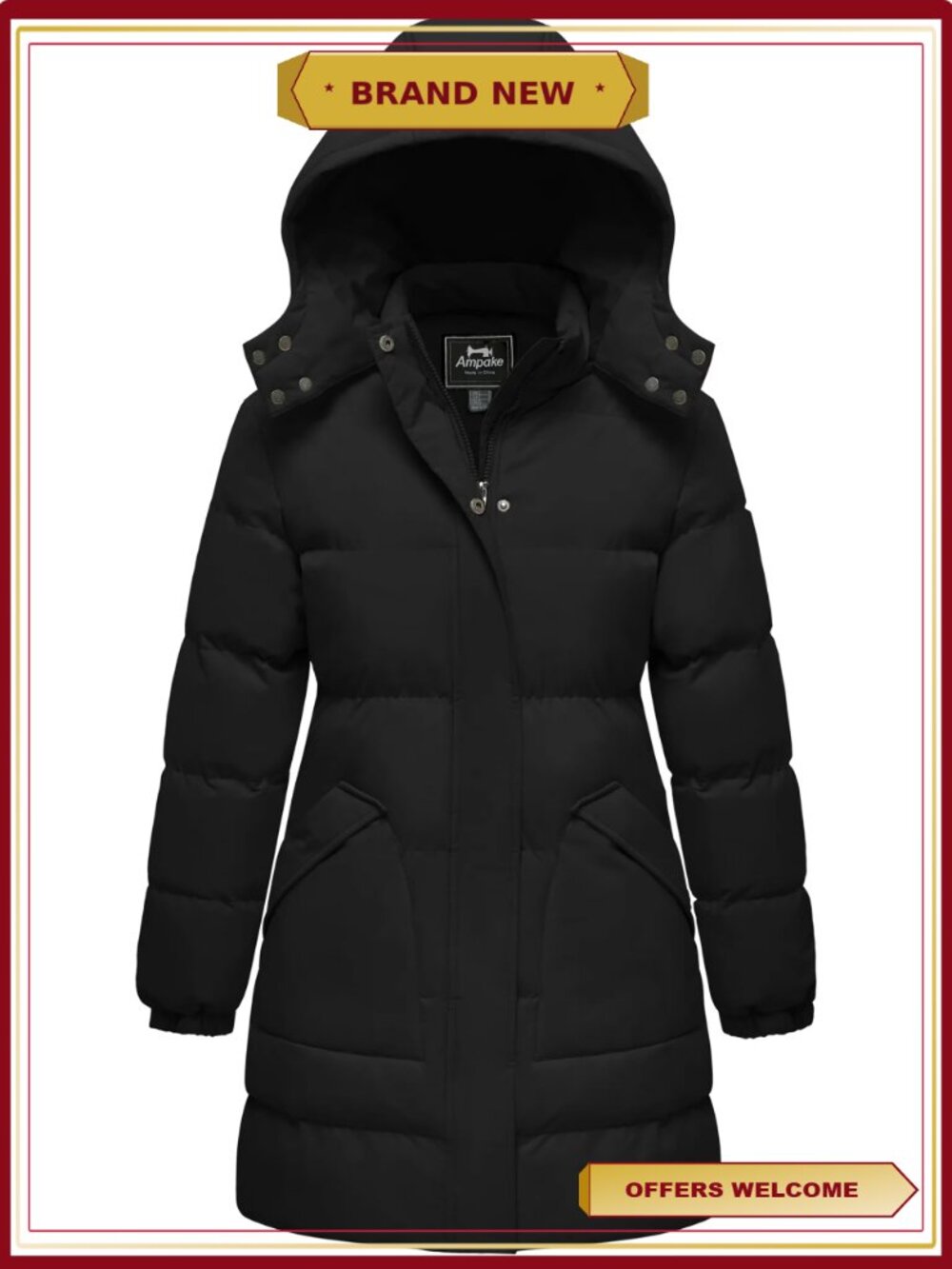 Women's Winter Puffer Jacket Warm Waterproof Coat with Hood